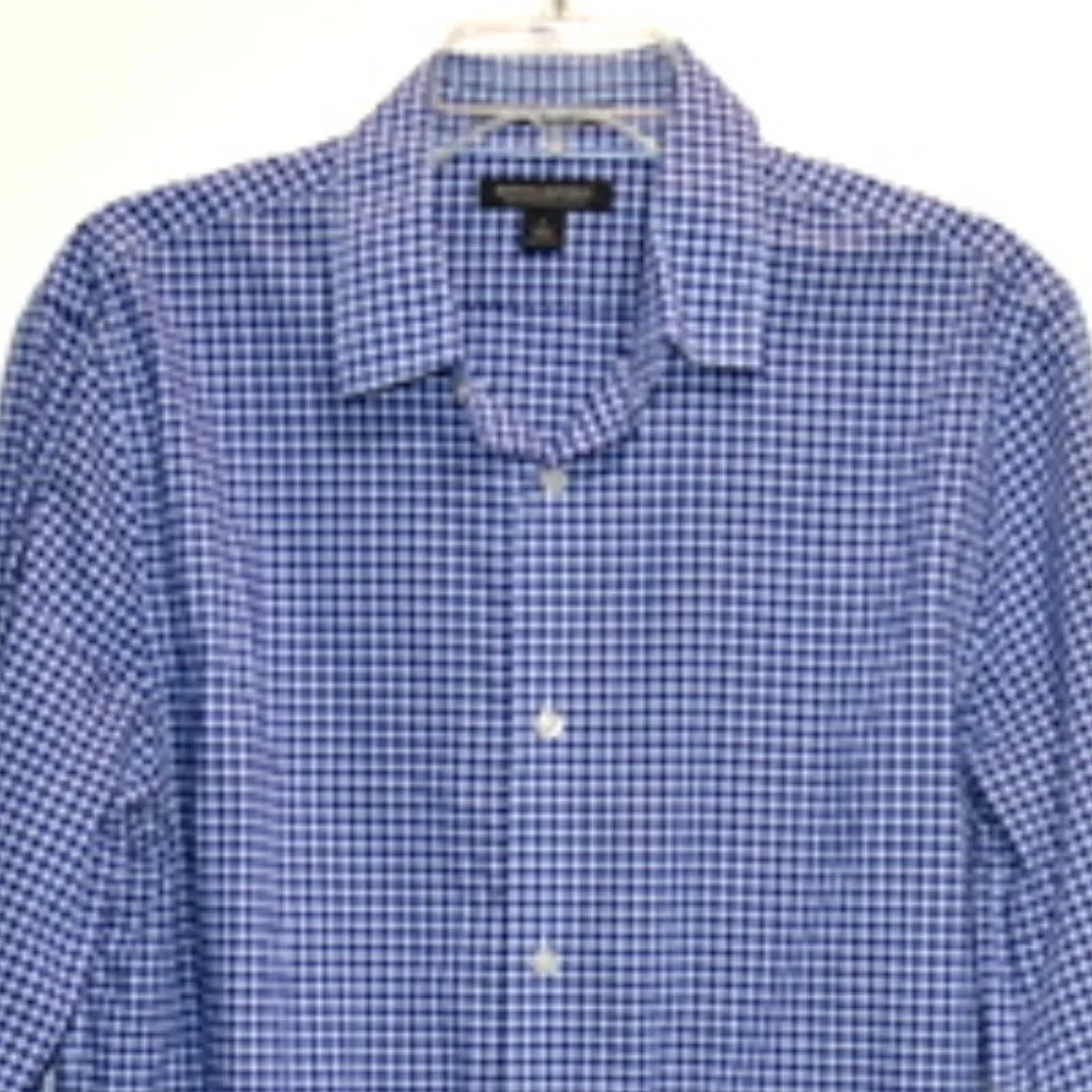 Banana Republic Men's Small Blue Plaid Button Up Shirt – Size: Large - Picture 4 of 11